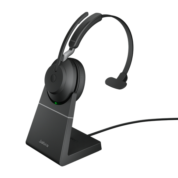 Jabra 無線ヘッドセット USB-C 片耳 UC認定 充電スタンド付「Jabra Evolve2 65 UC Mono USB-C Stand Black」