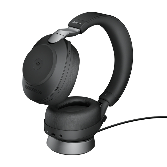 Jabra 無線ヘッドセット USB-A 両耳 UC認定 充電スタンド付「Jabra Evolve2 85 UC Stereo USB-A Stand Black」