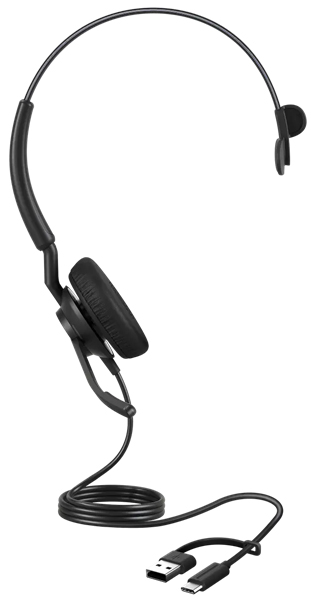 Jabra コンタクトセンター用USBヘッドセット USB-C/A 片耳 MS認定 コントロールユニット付「Jabra Engage 40 Inline Link MS Mono USB C/A」