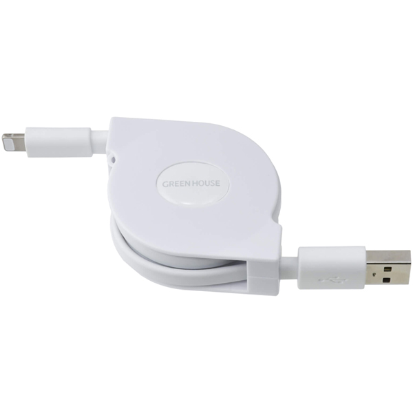Lightning to USB Type-C 巻き取り式 充電・データ転送ケーブル 100cm ホワイト MFi認証取得