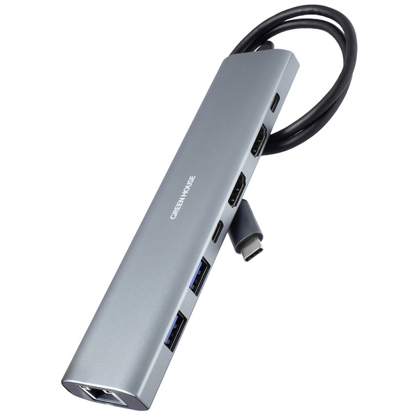 USB3.2 Gen1 ドッキングステーション 7in1 HDMIx2 シルバー