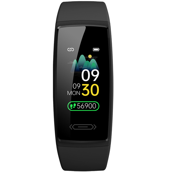 0.96インチ コンパクト スマートウォッチ ブラック （防水防塵等級IP67・健康管理サポートアプリ）