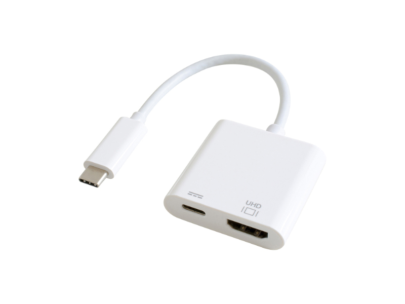 HDMI映像出力しながら充電もできるUSB-C(R)変換アダプター ホワイト