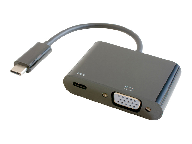 USB Type-C VGA変換アダプター（PD充電対応） ブラック