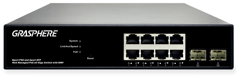 インテリジェントPoEスイッチ 8ch with DMV Gen2