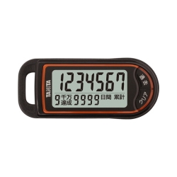 3Dセンサー搭載歩数計 最大99999999歩「億歩計」 ブラック