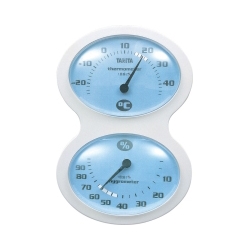 壁掛式 アナログ温湿度計 ブルー