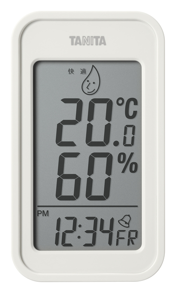 デジタル温湿度計 アイボリー