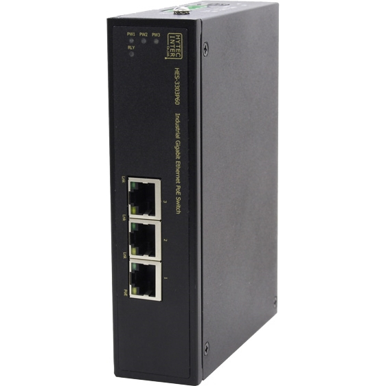 産業用GbE/PoE対応イーサネットスイッチ HES-3303P60 (10/100/1000BASE-X×3(PoE+))