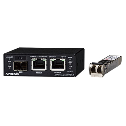 ApresiaLightMC-FX-PoE PoE給電対応SNMP管理機能付メディアコンバーター