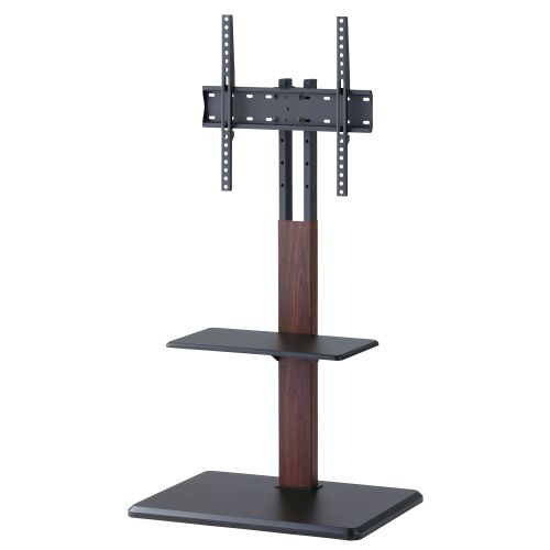 壁寄せテレビスタンド（左右首振り）/ダークブラウン木目調KFシリーズ ～65V型対応