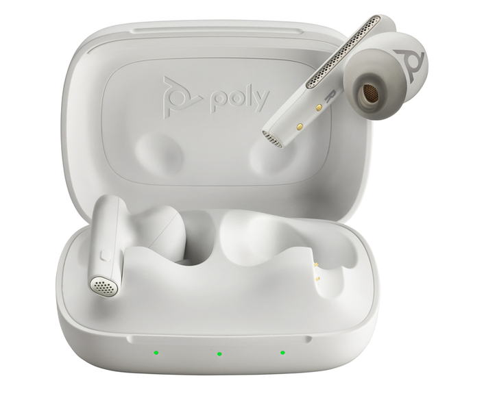 Poly Voyager Free 60 UC White Sand Earbuds +BT700 USB-A Adapter +Basic Charge Case