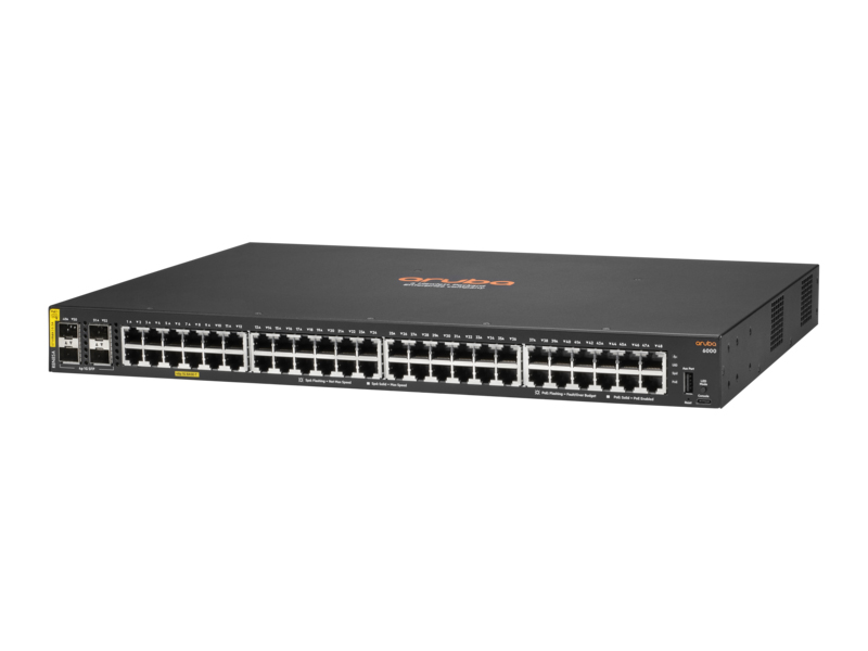 HPE Aruba Networking CX 6000 48G Class4 PoE 4SFP 370W Switch