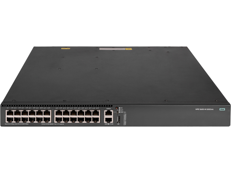 HPE Networking Comware 5600HI 24 MGig 1/2.5/5/10G Class8 PoE 1-slot Switch