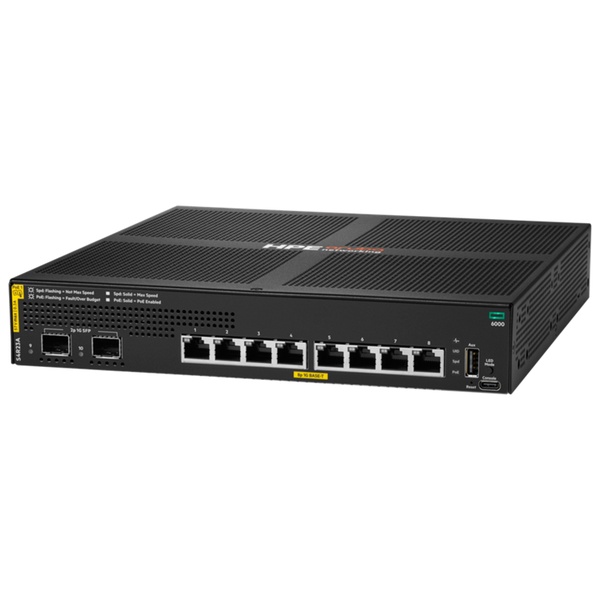 HPE Aruba Networking CX 6000 8G Class4 PoE 2SFP 67W Switch