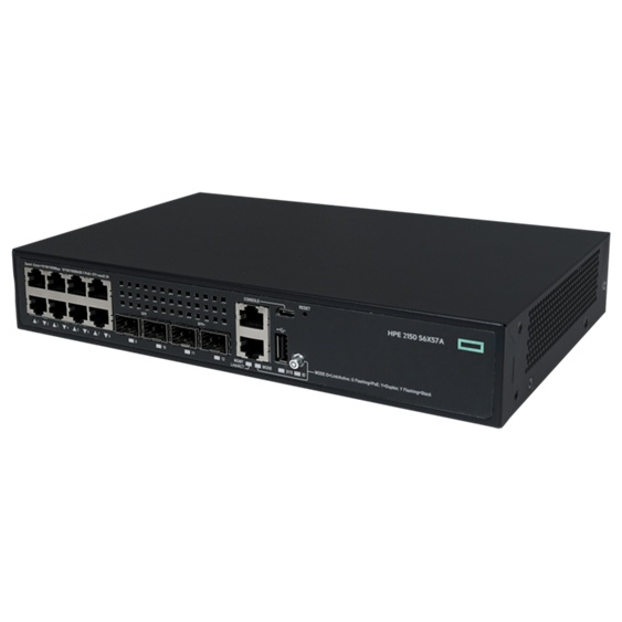 HPE Networking Comware 2150 8G PoE+ 2SFP 2SFP+ 125W Switch