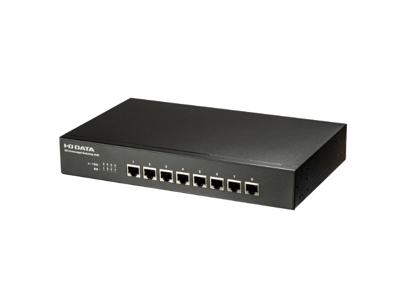 内蔵電源＆ファンレス設計 10G対応アンマネージスイッチングハブ 8ポート
