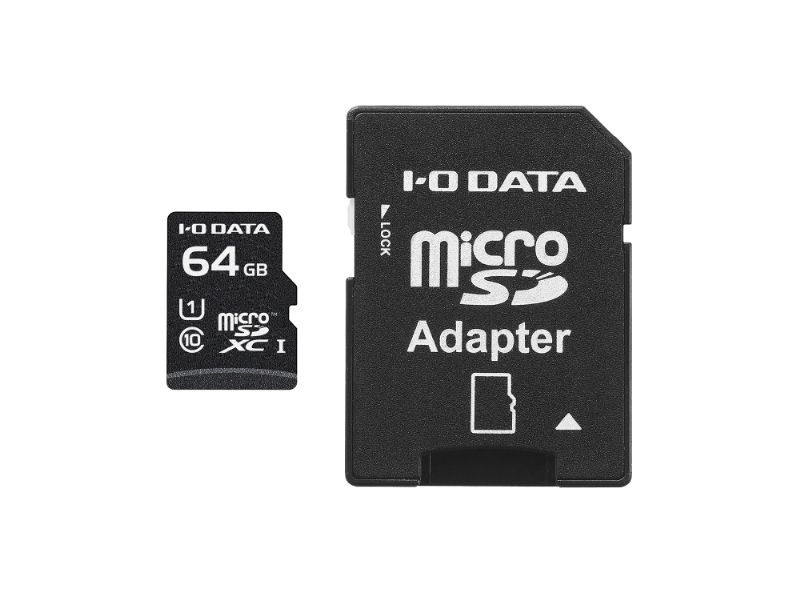 UHS-I UHS スピードクラス1対応microSDメモリーカード（SD変換アダプター付き） 64GB