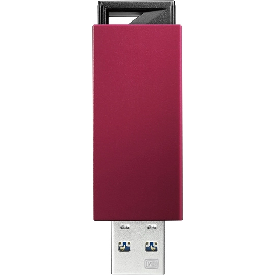 USB3.0/2.0対応 ノック式USBメモリー 16GB レッド