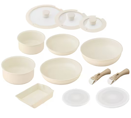 セラミックカラーパン13点セット ディープアイボリー