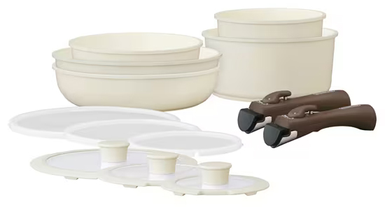 セラミックカラーパン13点セット ディープアイボリー