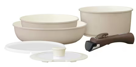 セラミックカラーパン6点セット グレージュ