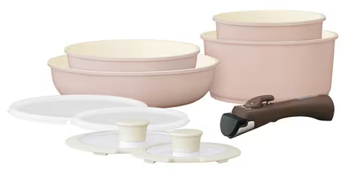 セラミックカラーパン9点セット グレイッシュピンク