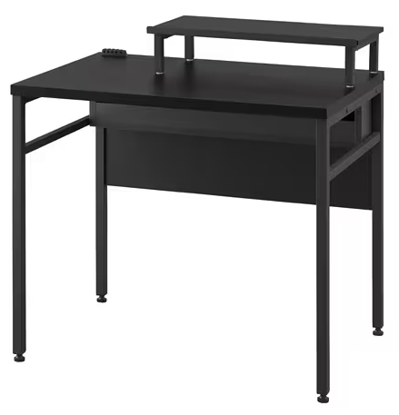 ケーブル収納デスク モニター台付 ブラック/ブラック