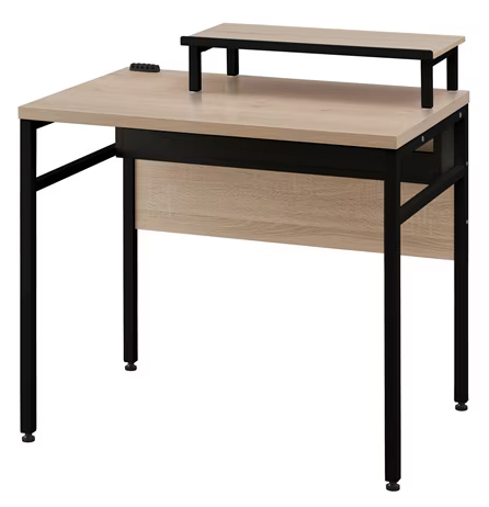 ケーブル収納デスク モニター台付 ライトナチュラル/ブラック
