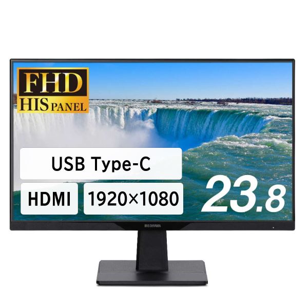 液晶ディスプレイ 23.8型/1920×1080/HDMI×1、USB Type-C×1/ブラック/スピーカー：あり