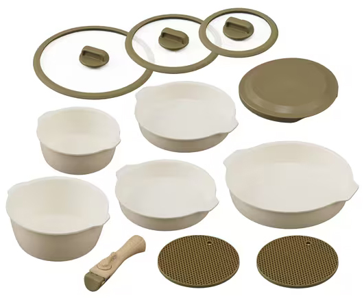 お皿になるフライパン12点セット アイボリー