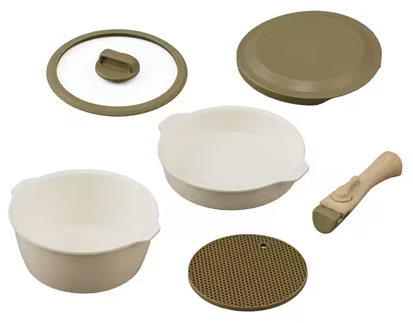 お皿になるフライパン6点セット アイボリー