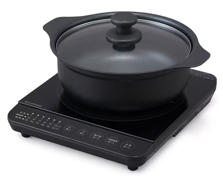 IHコンロ鍋セット 1400W ブラック
