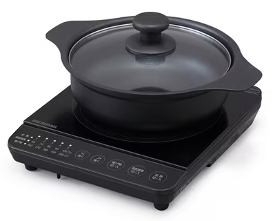 IHコンロ鍋セット 1000W ブラック