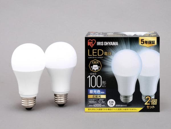 LED電球 E26 広配光 100形相当 昼光色 2個セット