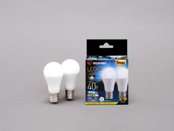 LED電球 E17 広配光 40形相当 昼白色 2個セット