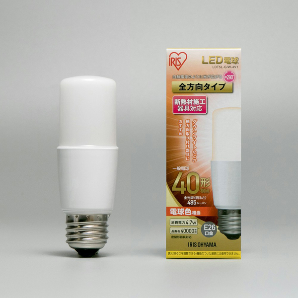LED電球 E26 T形 40形相当 電球色
