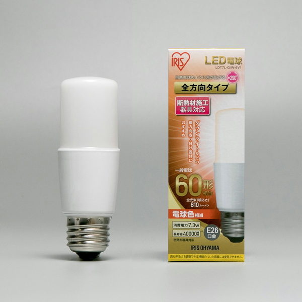 LED電球 E26 T形 60形相当 電球色