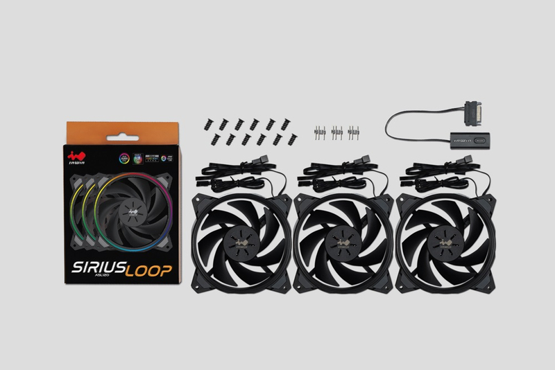 お得な3個パック！SiriusLOOP ASL120FANが3つとアドレサブルRGBピンがないマザーでも光らせるコントローラーが付属しているファン