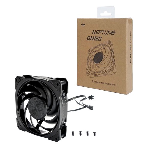 【RGB LED非搭載120mmケースファン】Neptune DN120/フレームとブレードをブラックで統一静音と静圧のバランス