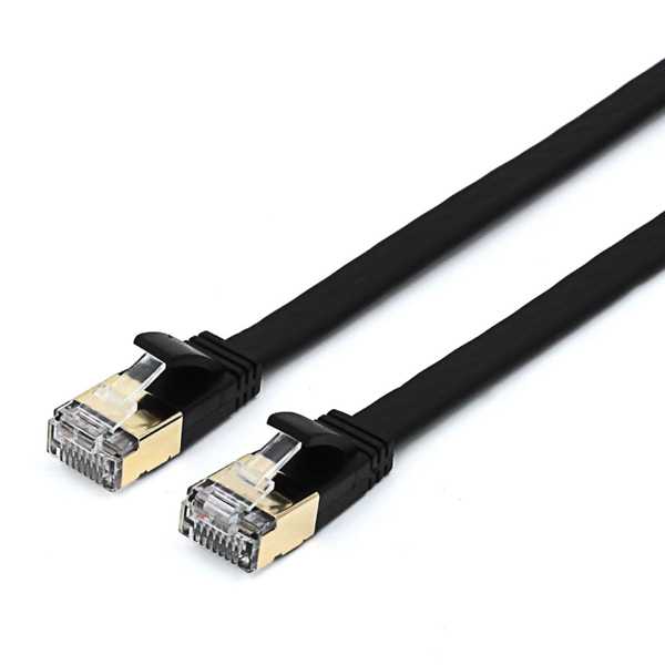 Cat8 フラットLANケーブル 0.5m ブルー