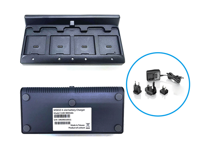 MS652用4スロットバッテリ充電器、ACアダプタ付属