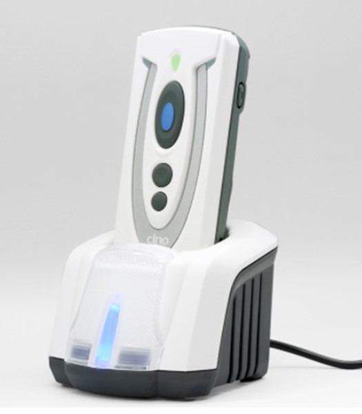 IP65準拠の防塵防滴性能ワイヤレスバーコードリーダー 充電クレードルセット