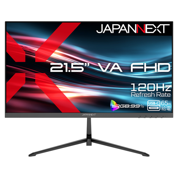 液晶ディスプレイ 21.5型/1920×1080/HDMI×1、DP×1、USB-C×1/ブラック/スピーカー有/2年保証