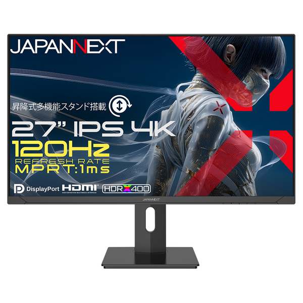 ゲーミング液晶ディスプレイ 27型/3840×2160/HDMI×2、DP×2/ブラック/スピーカー有/2年保証
