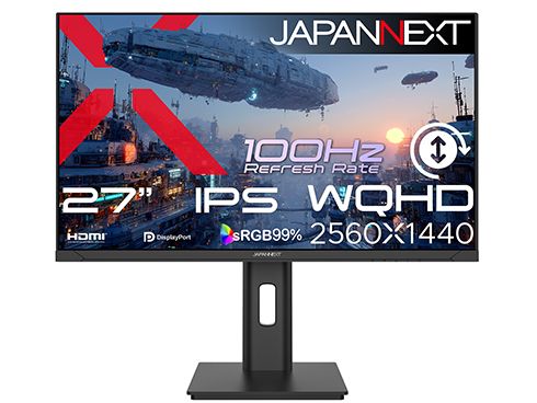 液晶ディスプレイ 27型/2560×1440/HDMI×1、DP×1/ブラック/スピーカー無/2年保証