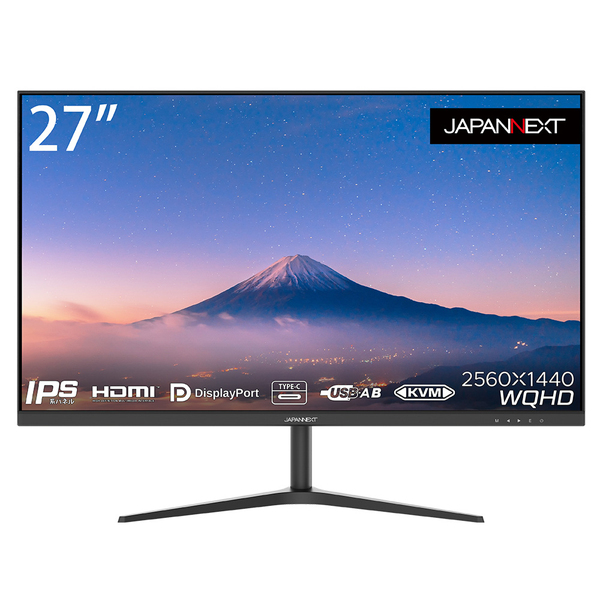 液晶ディスプレイ 27型/2560×1440/HDMI、DP、USB Type-C/ブラック/スピーカー：あり/2年保証