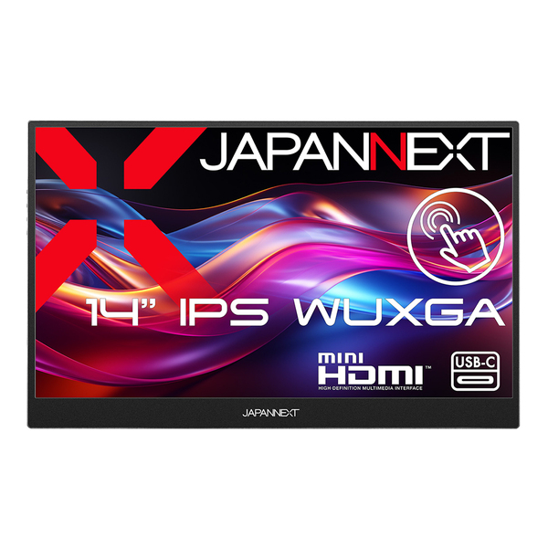 タッチパネル液晶ディスプレイ 14型/1920×1200/miniHDMI×1、USB-C×2/ツートン(ブラック/シルバー)/スピーカー有/2年保証