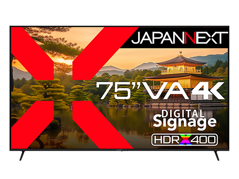 液晶ディスプレイ 75型/3840×2160/HDMI×3、USB×1/ブラック/スピーカー有/2年保証