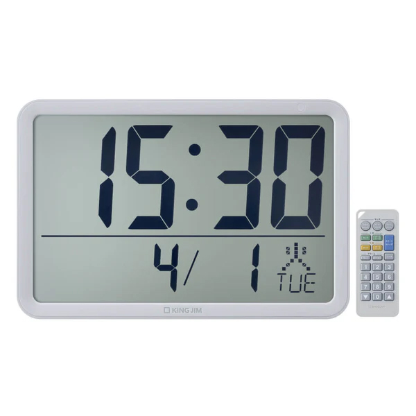ザラージ リモコン付きダブルタイマークロック ライトグレー